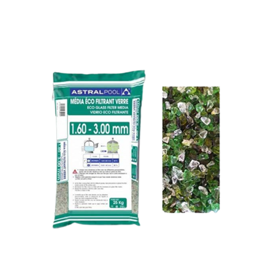 Verre ecofiltrant - sac 25kg - 1,6/3mm